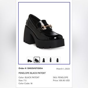 Steve Madden Penelope Black Patent New in box bought 109.95 selling 75, size 7.5